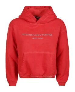 ALEXANDER WANG Glitter Puff Logo Bi-color Shrunken Sweatshirt