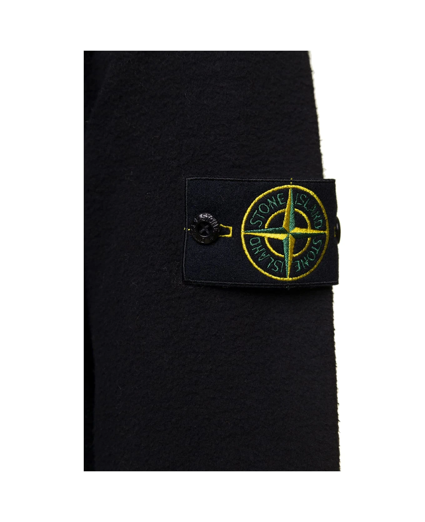 Stone Island Black Sweatshirt With Ribbed High-neck And Logo Patch In Cotton Blend Man 5 Stone Island Black Sweatshirt With Ribbed High-neck And Logo Patch In Cotton Blend Man - Image 3