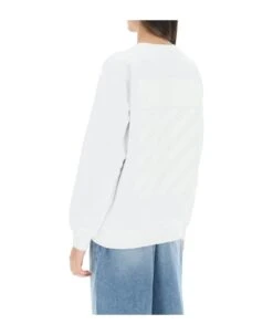 Off-White Diag Printed Crewneck Sweatshirt -Sports Clothing 0c8ebc67325a81961e29984f9e0a7b2b