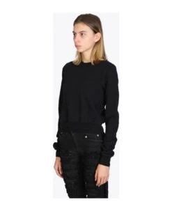 Cropped Sweat Black Cotton Cropped Sweatshirt - Cropped Sweat -Sports Clothing 0dba2eab04316d5728775cc46b58015f