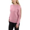 Carhartt Sweatshirts: Women's 104410 V48 Foxglove Heather Crewneck Relaxed Fit Graphic Sweatshirt -Sports Clothing 104410 v48 edit