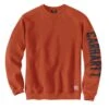 Carhartt Sweatshirts: Men's 104904 Q15 Jasper Heather Crewneck Midweight Loose Fit Sleeve Graphic Sweatshirt -Sports Clothing 104904 q15