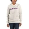 Carhartt Sweatshirts: Women's 105194 W03 Malt Relaxed Fit Midweight Logo Graphic Sweatshirt -Sports Clothing 105194 w03