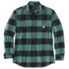 Carhartt Shirts: Men's 105432 L04 Slate Green Midweight Rugged Flex Relaxed Fit Flannel Shirt -Sports Clothing 105432 l04 mf22 e 1