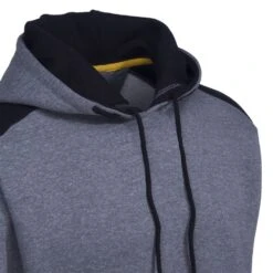 CAT Apparel Sweatshirts: Men's 1910802 004 Grey Logo Panel Hooded Sweatshirt -Sports Clothing 1910802 004 4