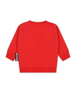 MOSCHINO Red Sweatshirt For Baby Kids With Teddy Bear -Sports Clothing 1b76cb25cdfc9e327353f1704f32b640