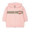 Gucci Pink Sweatshirt For Baby Girl With Interlocking Gg -Sports Clothing 1cbe49176eb120327e7db7ef076fb3a6