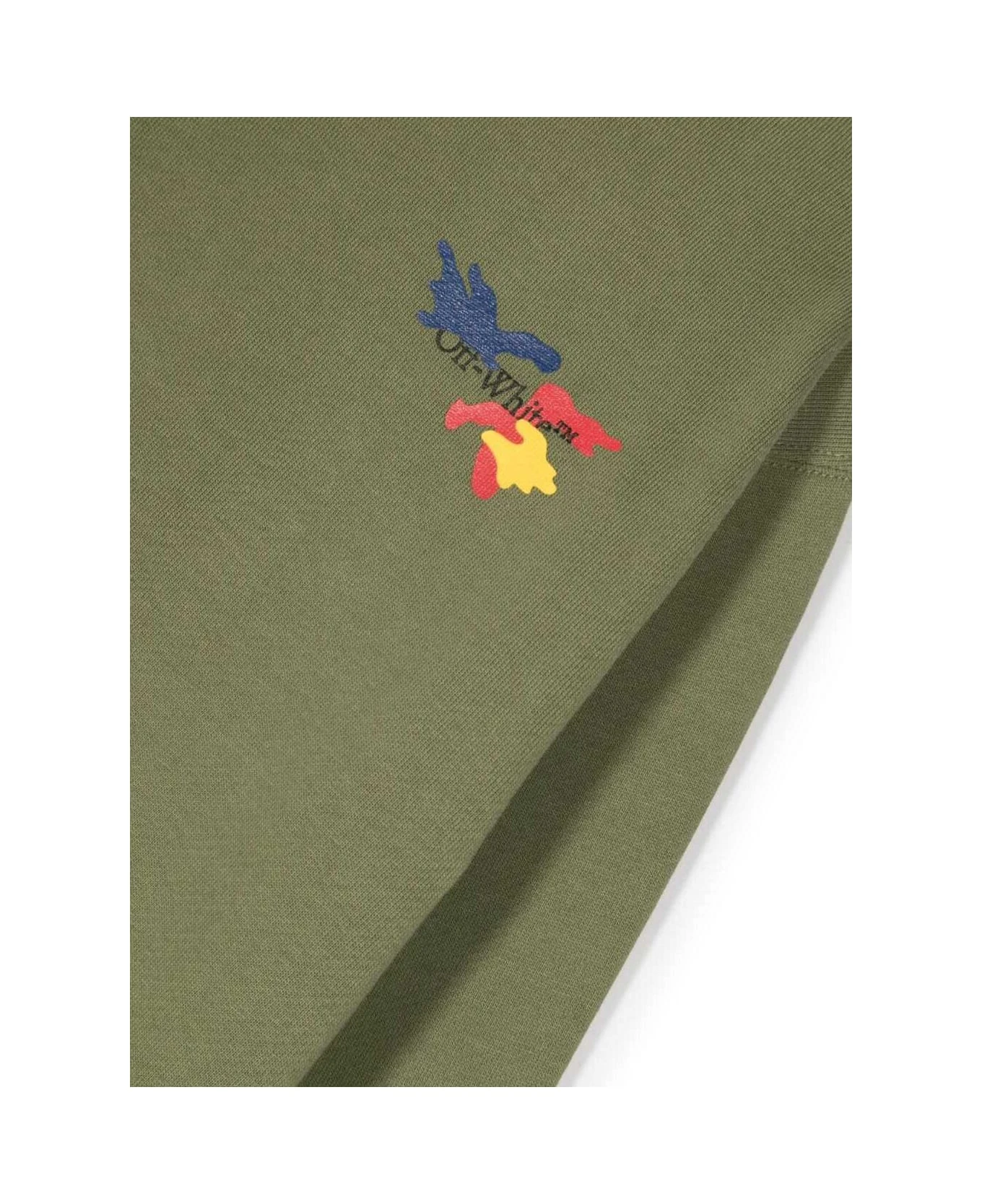 Off-White Green Long-sleeved Sweatshirt With 'arrow Camouflage' Motif In Cotton Boy 5 Off-White Green Long-sleeved Sweatshirt With 'arrow Camouflage' Motif In Cotton Boy - Image 3