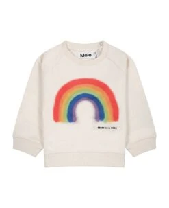 Molo White Sweatshirt For Baby Kids With Logo Et Print
