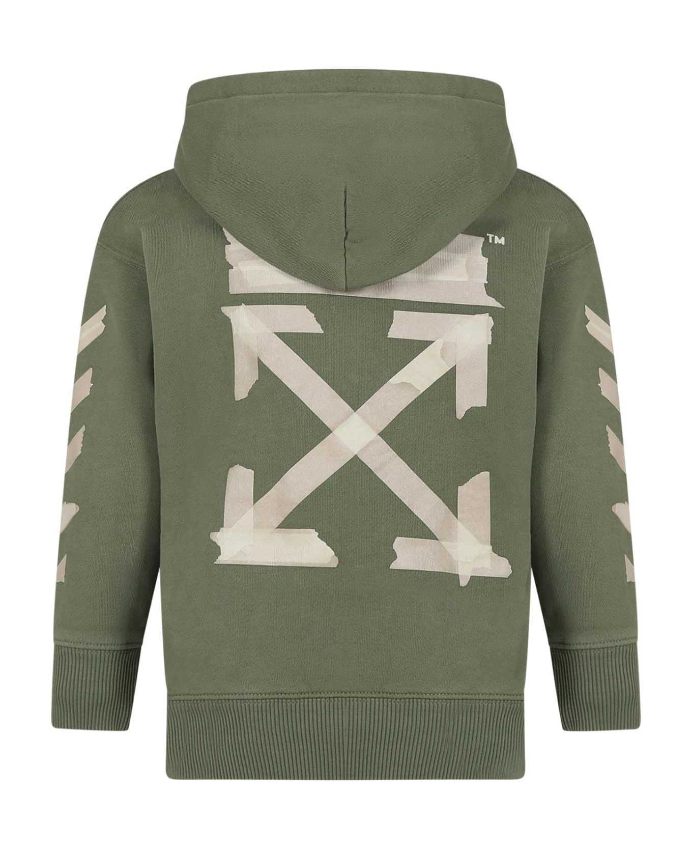 Off-White Green Sweatshirt For Boy With Logo 4 Off-White Green Sweatshirt For Boy With Logo - Image 2
