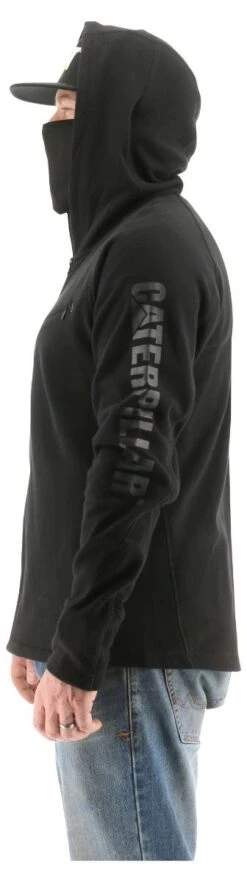 CAT Apparel: Men's 2910489 10121 Pitch Black Viraloff Hooded Sweatshirt -Sports Clothing 2910489 10121 1