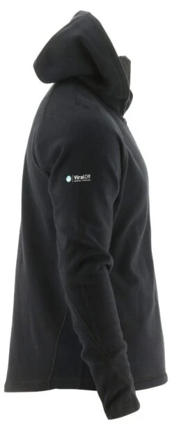 CAT Apparel: Men's 2910489 10121 Pitch Black Viraloff Hooded Sweatshirt -Sports Clothing 2910489 10121 2