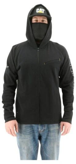 CAT Apparel: Men's 2910489 10121 Pitch Black Viraloff Hooded Sweatshirt