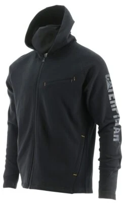 CAT Apparel: Men's 2910489 10121 Pitch Black Viraloff Hooded Sweatshirt -Sports Clothing 2910489 10121 3