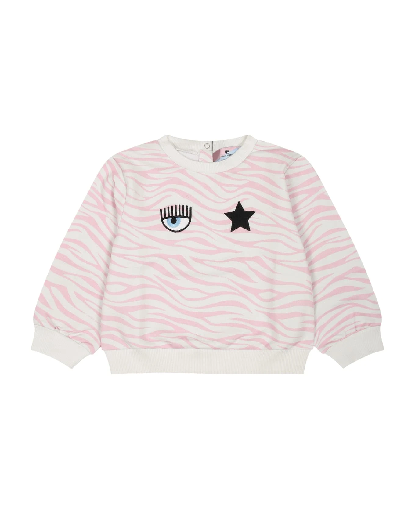 Chiara Ferragni Multicolor Sweatshirt For Baby Girl With Eyestar 3 Chiara Ferragni Multicolor Sweatshirt For Baby Girl With Eyestar