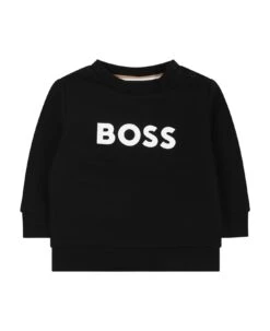 Hugo Boss Black Sweatshirt With Logo For Baby Boy