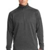 Sport-Tek Sweatshirts: Men's F247 GRA Graphite Heather Tech Fleece 1/4-Zip Pullover -Sports Clothing 4718 gphheather 1 f247gphheathermodelfront1 337w