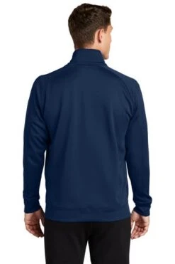 Sport-Tek Sweatshirts: Men's F247 NVY True Navy Tech Fleece 1/4-Zip Pullover -Sports Clothing 4718 truenavy 2 f247truenavymodelback1 337w