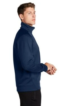 Sport-Tek Sweatshirts: Men's F247 NVY True Navy Tech Fleece 1/4-Zip Pullover -Sports Clothing 4718 truenavy 3 f247truenavymodelside1 337w