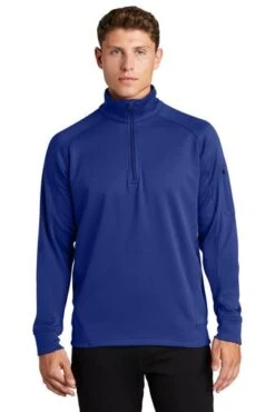 Sport-Tek Sweatshirts: Men's F247 RYL True Royal Tech Fleece 1/4-Zip Pullover -Sports Clothing 4718 trueroyal 1 f247trueroyalmodelfront1 337w