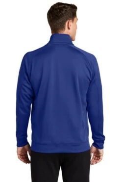 Sport-Tek Sweatshirts: Men's F247 RYL True Royal Tech Fleece 1/4-Zip Pullover -Sports Clothing 4718 trueroyal 2 f247trueroyalmodelback1 337w