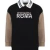 FENDI Black Sweatshirt With Logo For Kids -Sports Clothing 4c768bdb2d8f731ef58459f1367f889d