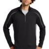 Sport-TeK Sweatshirts: Men's ST851 BCG Black Charcoal Grey Stretch 1/2-Zip Colorblock Pullover 1 Sport-TeK Sweatshirts: Men's ST851 BCG Black Charcoal Grey Stretch 1/2-Zip Colorblock Pullover -Sports Clothing 5496 blkchrgy 1 st851blkchrgymodelfront1 337w