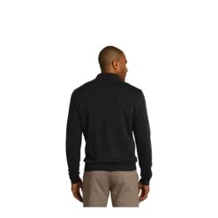 Port Authority Sweatshirts: Men's SW290 BLK Black Half Zip Sweater -Sports Clothing 5525 black 2 sw290blackmodelback 337wedit