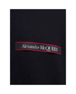 Alexander McQueen Black Crewneck Sweatshirt With Logo Detail At The Front And At The Back In Cotton Man -Sports Clothing 570109674cc481ae9ae9c4e1a5b6490e