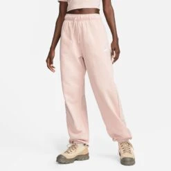 Nike Sweatpants NSW Club Fleece Oversized - Pink/White Woman