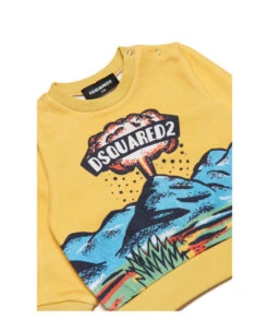 DSQUARED2 D2s761b Sweat-shirt Dsquared Cotton Crew-neck Sweatshirt With Volcano Graphics -Sports Clothing 5f4dd1fc70f053952bf5a5c24309f6c6