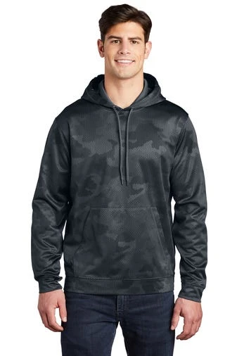 Sport-Teck Sweatshirts: Men's ST240 DSG Dark Smoke Grey Sport-Wick CamoHex Fleece Hooded Pullover 3 Sport-Teck Sweatshirts: Men's ST240 DSG Dark Smoke Grey Sport-Wick CamoHex Fleece Hooded Pullover