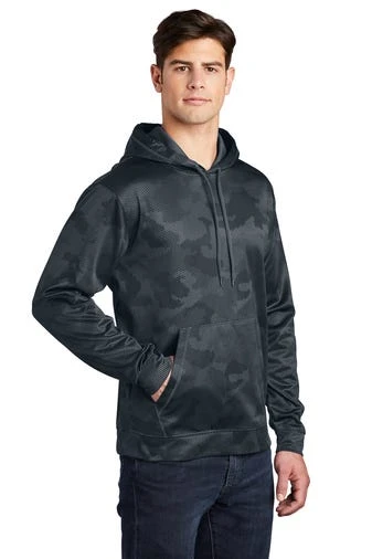 Sport-Teck Sweatshirts: Men's ST240 DSG Dark Smoke Grey Sport-Wick CamoHex Fleece Hooded Pullover 4 Sport-Teck Sweatshirts: Men's ST240 DSG Dark Smoke Grey Sport-Wick CamoHex Fleece Hooded Pullover - Image 2