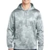 Sport-Teck Sweatshirts: Men's ST240 WHT White Sport-Wick CamoHex Fleece Hooded Pullover -Sports Clothing 6647 white 1 st240whitemodelfront1 1200w