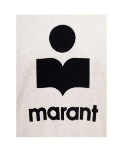 Grey High Neck Sweatshirt With Contrasting Logo Print In Cotton Blend Woman Isabel Marant Etoile 7 Grey High Neck Sweatshirt With Contrasting Logo Print In Cotton Blend Woman Isabel Marant Etoile -Sports Clothing 6985c0b1e5ce570456f8cc9fdfa8d9e3