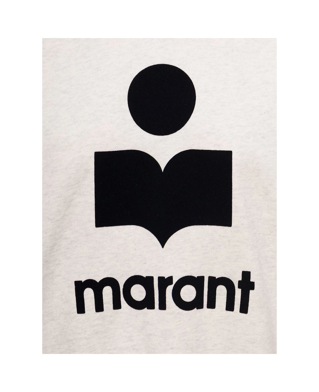 Grey High Neck Sweatshirt With Contrasting Logo Print In Cotton Blend Woman Isabel Marant Etoile 5 Grey High Neck Sweatshirt With Contrasting Logo Print In Cotton Blend Woman Isabel Marant Etoile - Image 3