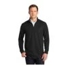 Port Authority Sweatshirts: Men's K806 BLK Pinpoint Mesh 1/2-Zip Sweater -Sports Clothing 7243 black 1 k806blackmodelfront1 337wedit