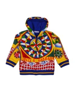 Dolce & Gabbana Hooded Sweatshirt With Cart Print