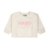 Kenzo Kids Ivory Sweatshirt For Baby Girl With Logo -Sports Clothing 7ea8ea0f03d7211c776d8965aff17ba3