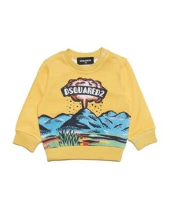 DSQUARED2 D2s761b Sweat-shirt Dsquared Cotton Crew-neck Sweatshirt With Volcano Graphics