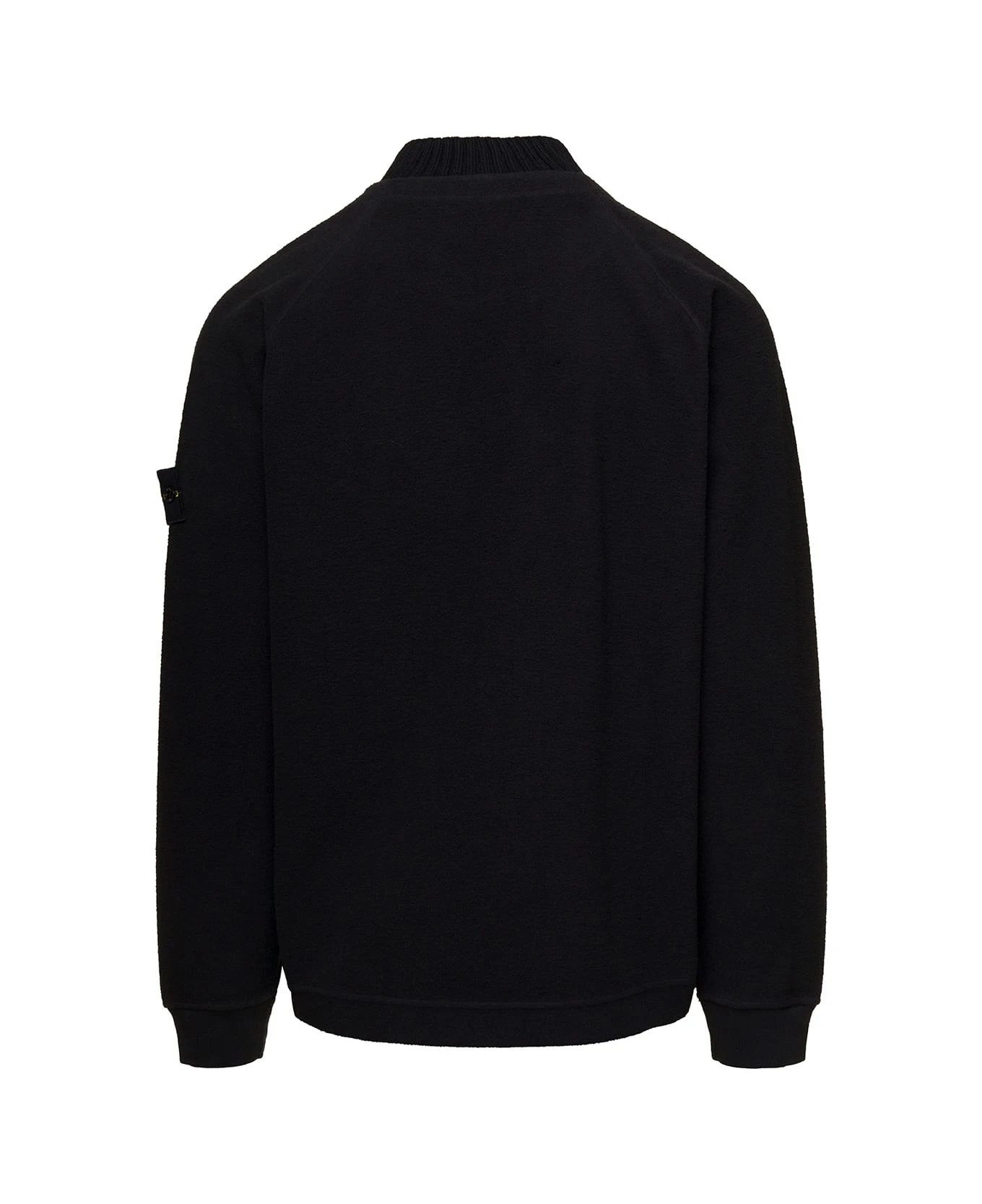 Stone Island Black Sweatshirt With Ribbed High-neck And Logo Patch In Cotton Blend Man 4 Stone Island Black Sweatshirt With Ribbed High-neck And Logo Patch In Cotton Blend Man - Image 2