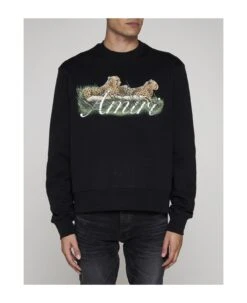 Amiri Cheetah Logo Cotton Sweatshirt -Sports Clothing 876788a6ee74099f66723ed7522ac964