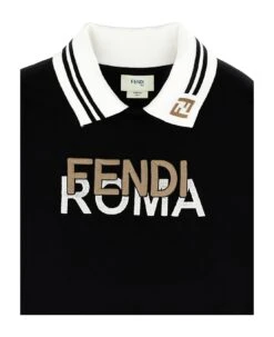 FENDI Logo Collar Sweatshirt -Sports Clothing 88fa3466157738cdfd9930d6e636a90e