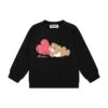MOSCHINO Black Sweatshirt For Baby Girl With Teddy Bear And Heart -Sports Clothing 8b388a81e1f7d1e22f9438d54b1cd4a1