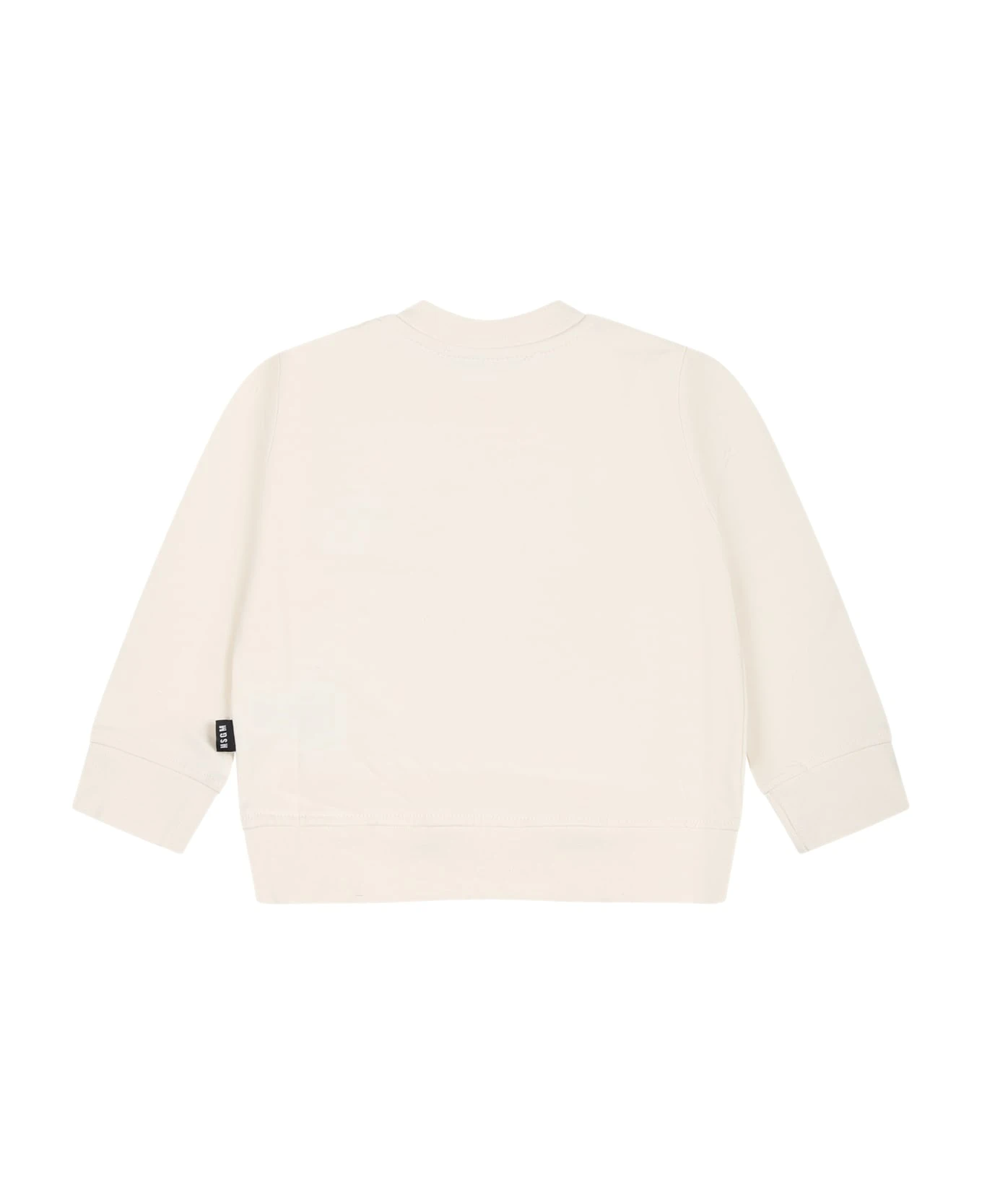 MSGM Ivory Sweatshirt For Baby Kids With Logo 4 MSGM Ivory Sweatshirt For Baby Kids With Logo - Image 2