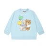 MOSCHINO Light Blue Sweatshirt For Baby Boy With Teddy Bear And Print -Sports Clothing 8f15f27531572a606be9f3576547ddb9