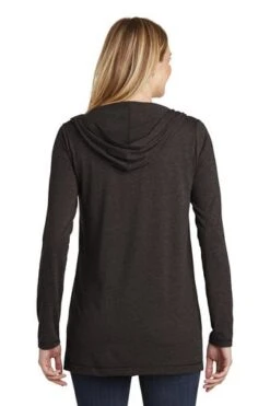 District Cardigans: Women's DT156 BKFST Black Forest Perfect Tri Hooded Cardigan -Sports Clothing 9206 blackfrost 2 dt156blackfrostmodelback 337w