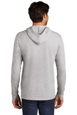 District Sweatshirts: Men's DT571 LHG Light Heather Grey Featherweight French Terry Hoodie -Sports Clothing 9747 lighththrgry 2 dt571lighththrgrymodelback 1200w