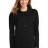 District Sweatshirts: Women's DT671 BLK Black Featherweight French Terry Hoodie