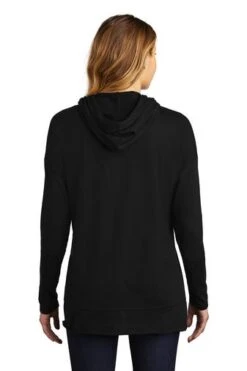 District Sweatshirts: Women's DT671 BLK Black Featherweight French Terry Hoodie -Sports Clothing 9748 black 2 dt671blackmodelback 337w
